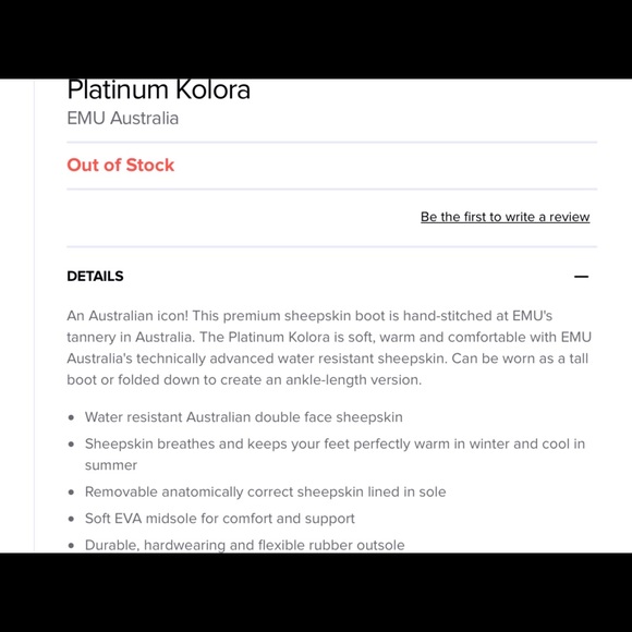 COPY - Platinum Koloa Emu Australia size8/9 - Picture 8 of 8